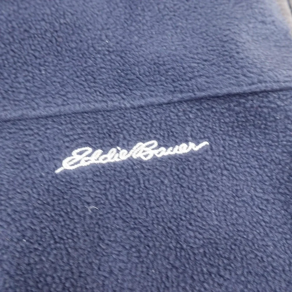 Eddie Bauer Vest Mens XL Blue Fleece Full Zip‎ Jacket Outdoor Hiking Warm Trail
